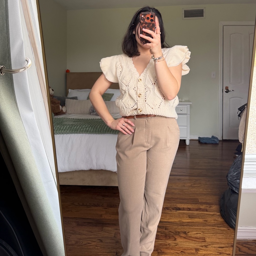 Beige knit vest